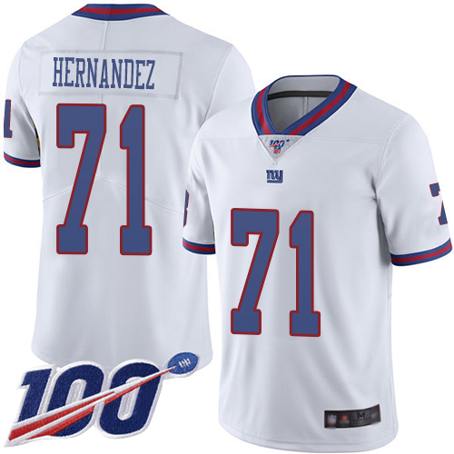 Men New York Giants #71 Will Hernandez Limited White Rush Vapor Untouchable 100th Season Football NFL Jersey